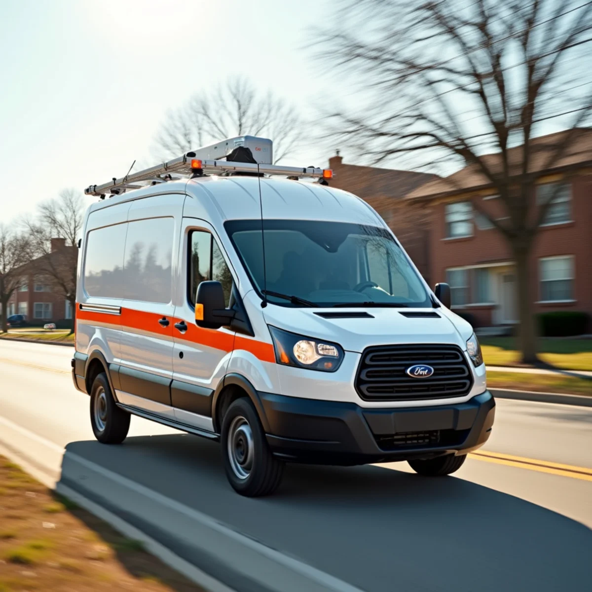 Restoration service vehicle staged near Cook County transportation corridor